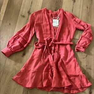 Women’s 💯% Linen Neiman Marcus Coral Dress